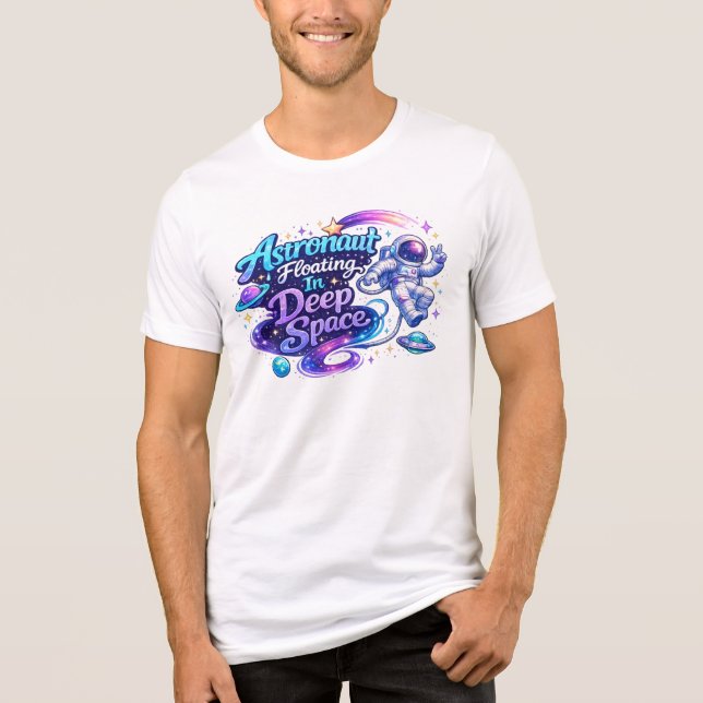 Camiseta Astronauta Flutuando No Espaço Profundo (Frente)