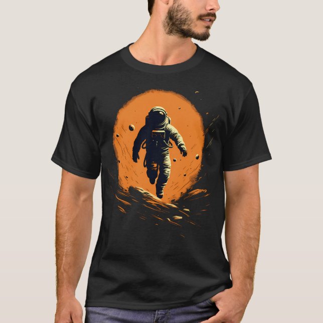 Camiseta Astronauta Flutuando Pelo Espaço (Frente)