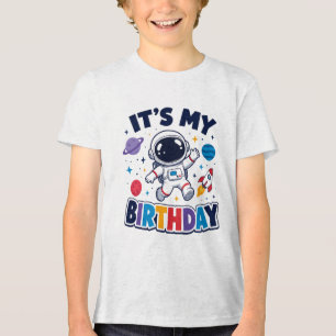 Camiseta Astronauta Fofo Espaço Sideral É Meu Aniversário C