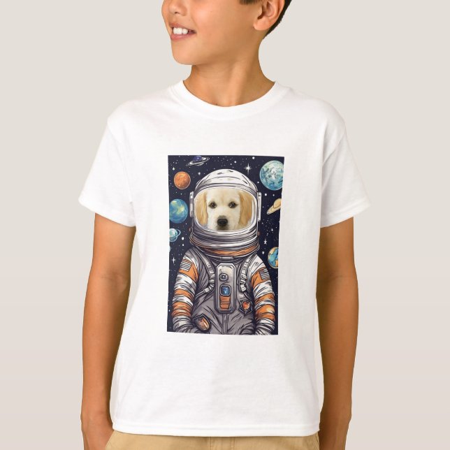 Camiseta Astronauta Fotográfico Personalizado Cortar o Rost (Frente)