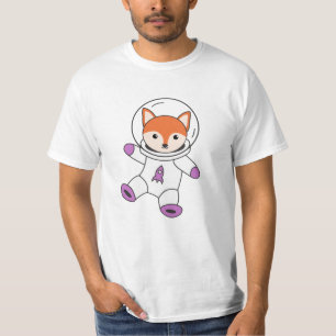 Camiseta Astronauta Fox Orange Cute Animais Terra Marte