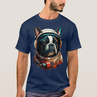 Camiseta Astronauta Francês para Bulldog