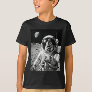 Camiseta Astronauta Frango Selfie Na Lua Frango Engraçado