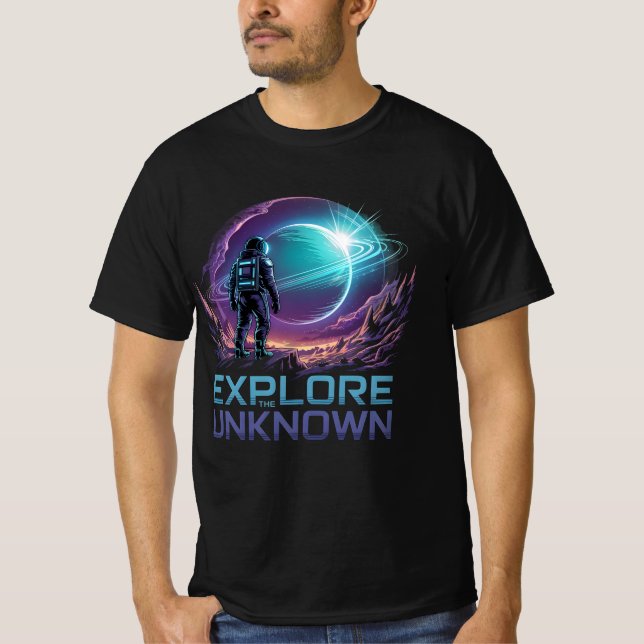 Camiseta Astronauta Futurística - Aventura Espacial Sci-Fi (Frente)
