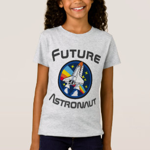 Camiseta Astronauta futuro, HASTE do poder da menina, azul