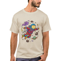 Camiseta Astronauta Galáxia Nebulosa Estrelas Flut