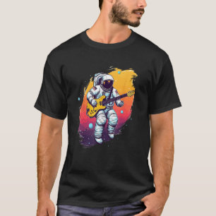 Camiseta Astronauta Galaxy Space Music Guitar