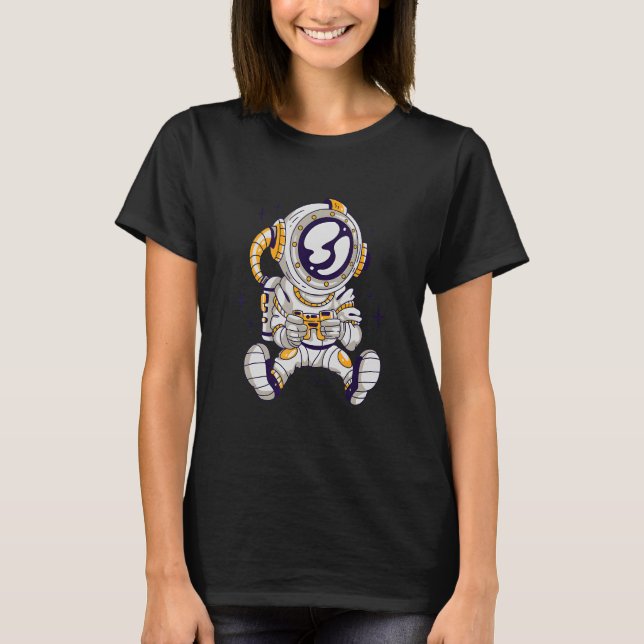 Camiseta Astronauta Gamer Space Suit Video Game Controller  (Frente)