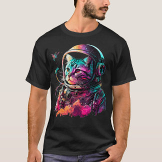 Camiseta Astronauta Gato Colorfull