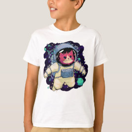 Camiseta Astronauta Gato Colorido