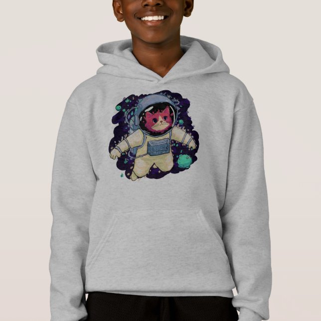 Camiseta Astronauta Gato Colorido (Frente)