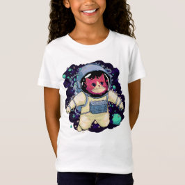 Camiseta Astronauta Gato Colorido