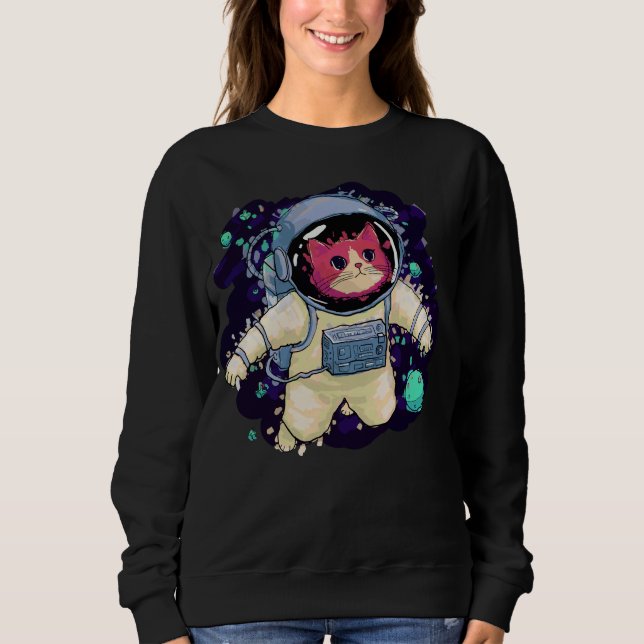 Camiseta Astronauta Gato Colorido (Frente)