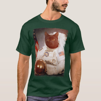 Camiseta Astronauta Gato Engraçado Missão Espacial da Lua