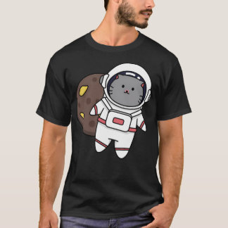 Camiseta Astronauta Gato Gordo No Espaço