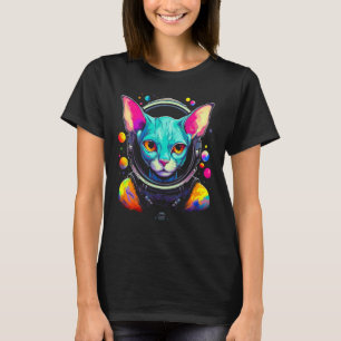 Camiseta Astronauta Gato Sem Pelos Sphynx