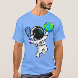Camiseta Astronauta Gelado Jogando Tênis