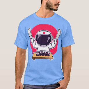 Camiseta Astronauta Gelado Sushi Com Faca