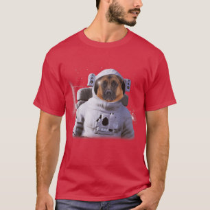 Camiseta Astronauta german shepherd Profundo no Espaço Gif 