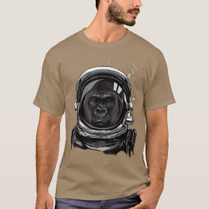Camiseta Astronauta Gorilla Face Anim Macaco Espaço Exterio