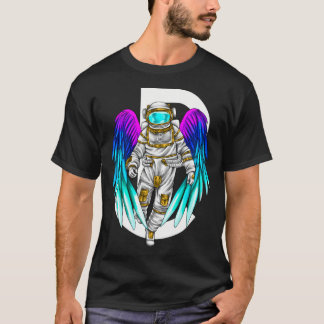 Camiseta Astronauta Gráfico Com Asas