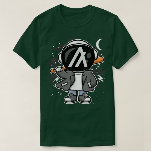 Camiseta Astronauta Hiphop Algorand ALGO Coin To Moon Cr (Frente do Design)