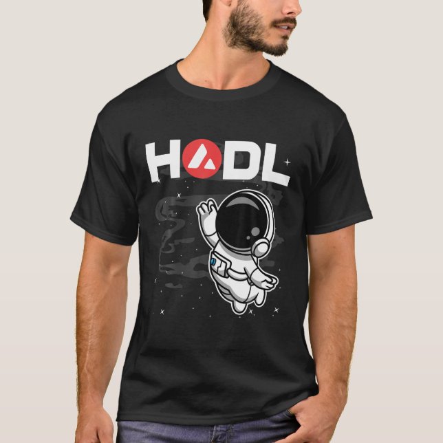 Camiseta Astronauta HODL Avalanche AVAX Moedas Para A Lua (Frente)