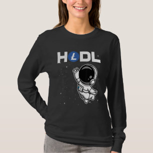 Camiseta Astronauta Hodl Litecoin Latc Moedas Para A Lâmpad