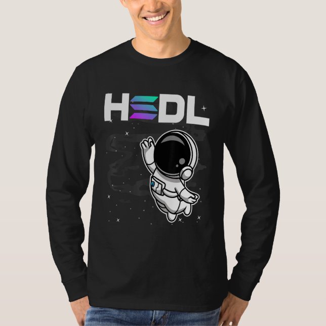 Camiseta Astronauta Hodl Solana Sol Moin Para A Cripto Da L (Frente)