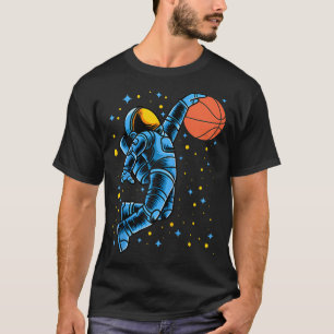 Camiseta Astronauta Jogador De Basquete No Treinador Espaci