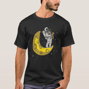 Camiseta Astronauta Jogando Saxofón Jazz Música Atante Del