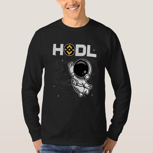 Camiseta Astronauta Ligação HDL BNB Moeda Para A Cripto Da  (Frente)