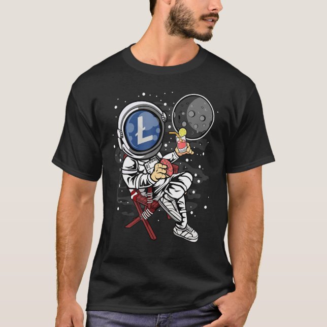 Camiseta Astronauta Litecoin Ltc À Lua Cryp (Frente)