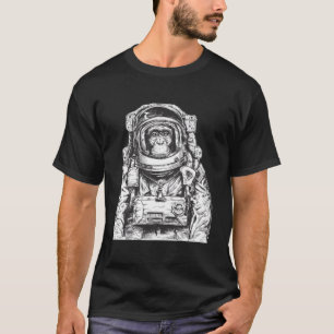 Camiseta Astronauta Macaco Chimpanzé Astronomia Cosmonauta