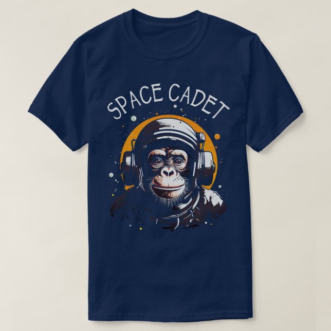 Camiseta Astronauta Macaco-Macaco-Ape-Chimp (Frente do Design)