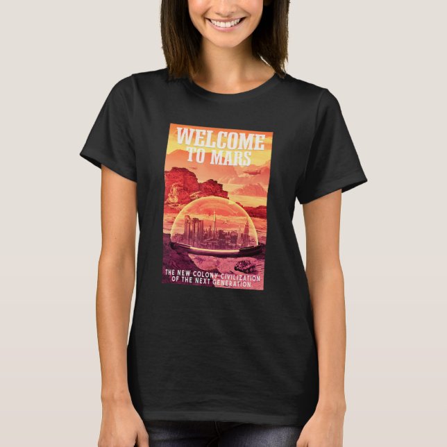 Camiseta Astronauta Mars Bem-Vindo A Marte (Frente)