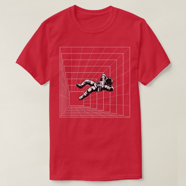 Camiseta Astronauta Mens Flutuando no Espaço (Frente do Design)