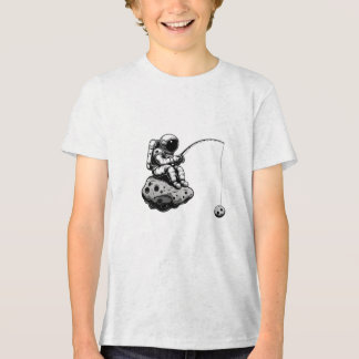 Camiseta Astronauta Modo de Pesca Galáxia Foguete do Espaço