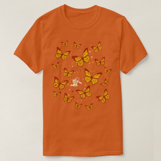 Camiseta Astronauta Monarca da Borboleta por Tobe Fonseca (Frente do Design)