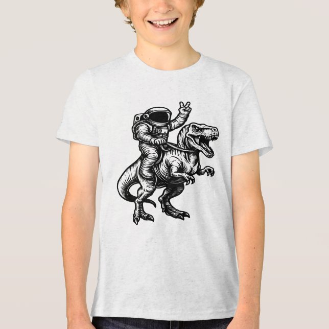 Camiseta Astronauta Montando T Rex (Frente)