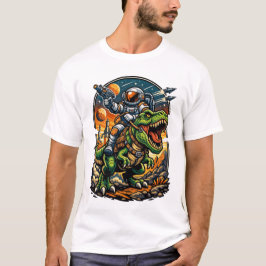 Camiseta Astronauta Montando um T-Rex – Dinosaur Espacial É