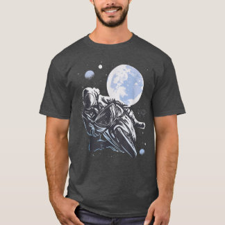 Camiseta Astronauta Moon Motorrad Biker 1077