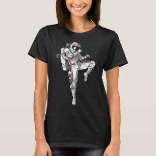 Camiseta Astronauta Muay Tailandês Boxando Karate Kickboxin