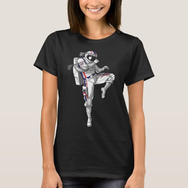 Camiseta Astronauta Muay Tailandês Boxando Karate Kickboxin (Frente)