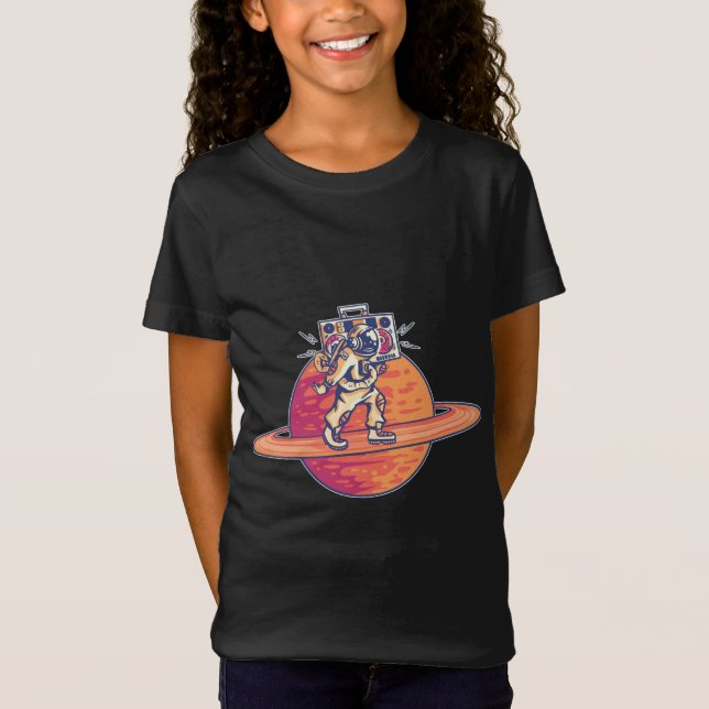 Camiseta Astronauta Músico Engraçado (Frente)