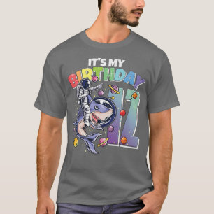 Camiseta Astronauta na 12 de Aniversário do Tubarão 12 anos