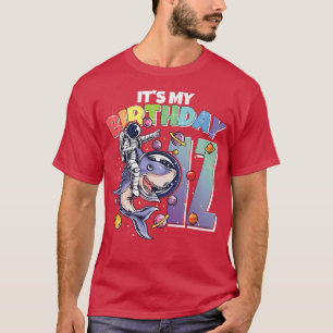 Camiseta Astronauta na 12 de Aniversário do Tubarão 12 anos