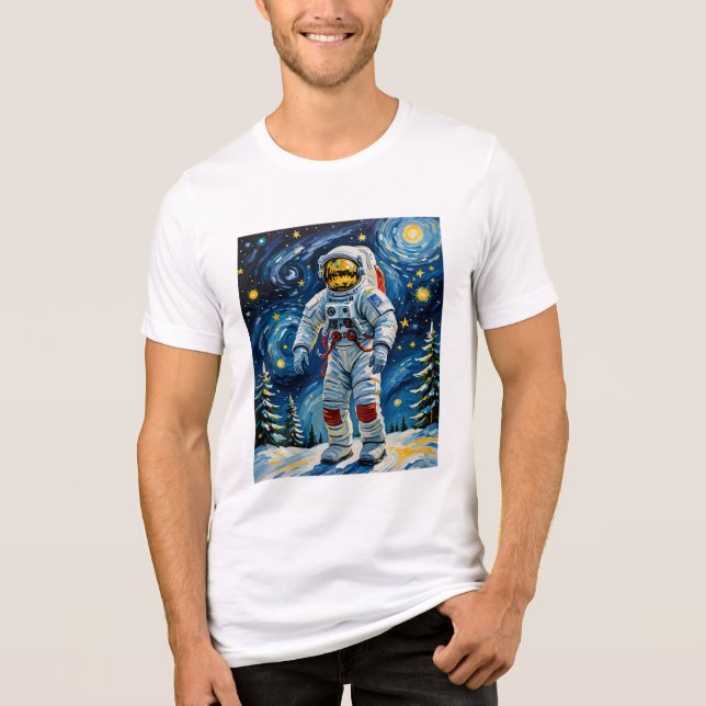 Camiseta Astronauta na Floresta de Inverno (Frente)