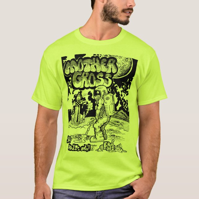 Camiseta Astronauta na Lua Ilustração Retro Divertida dos A (Frente)