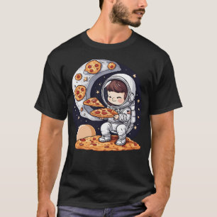 Camiseta Astronauta Na Pizza De Comida Espacial